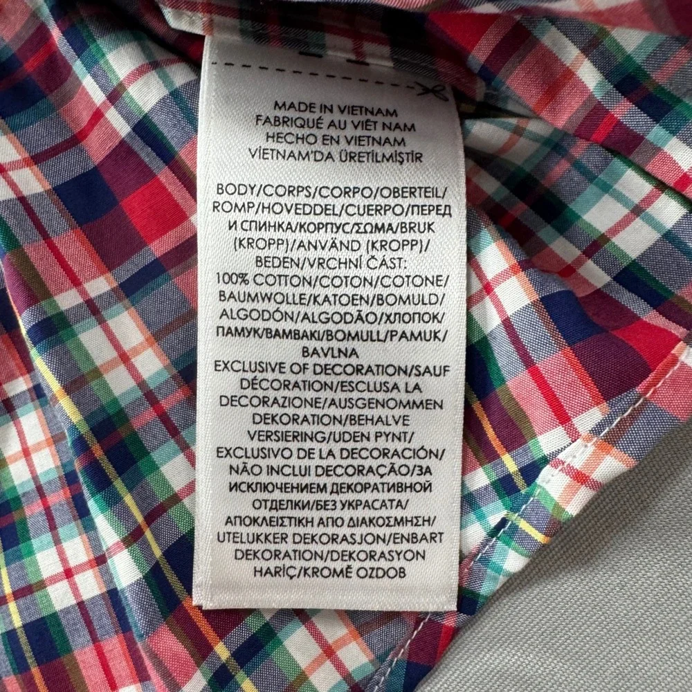 NWT Polo Ralph Lauren Mens 4XLT Plaid Button Down Shirt Red Cotton‎ Stretch $110
